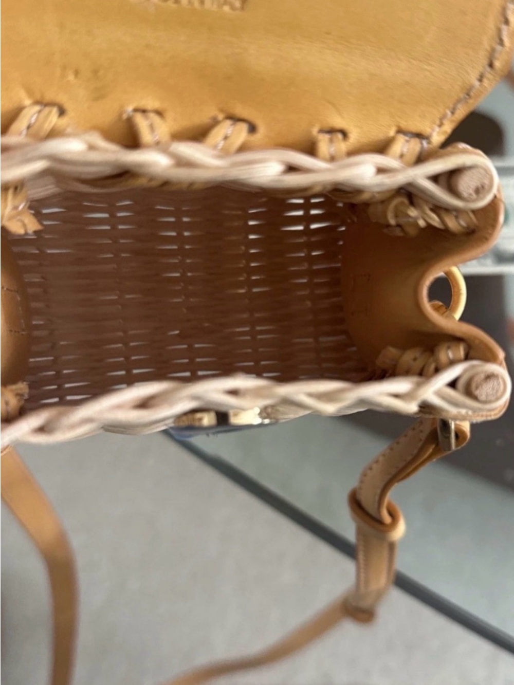 Jacquemus Le Chiquito Moyen Osier Leather and Cream Wicker Mini Bag - Picture 3 of 7